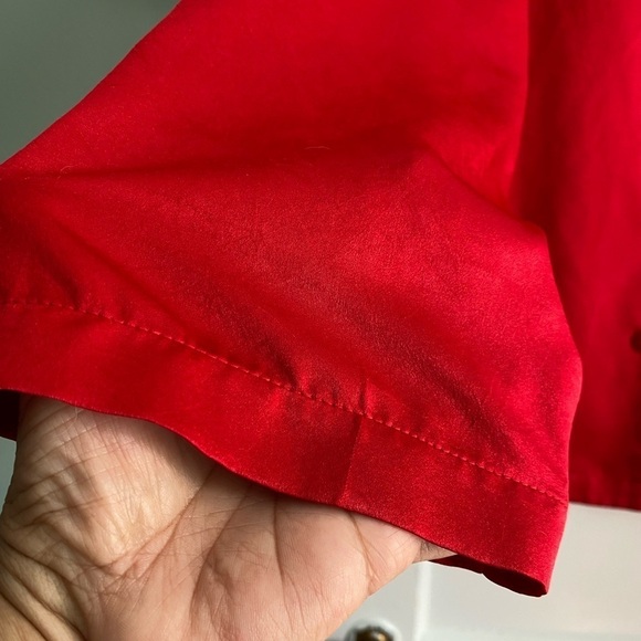 Delicates Red Long Sleeves Nightgown Top, size: XL - Picture 5 of 11